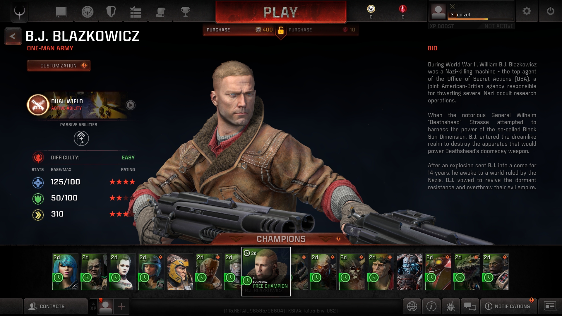 Blazkowicz Quake quake champions