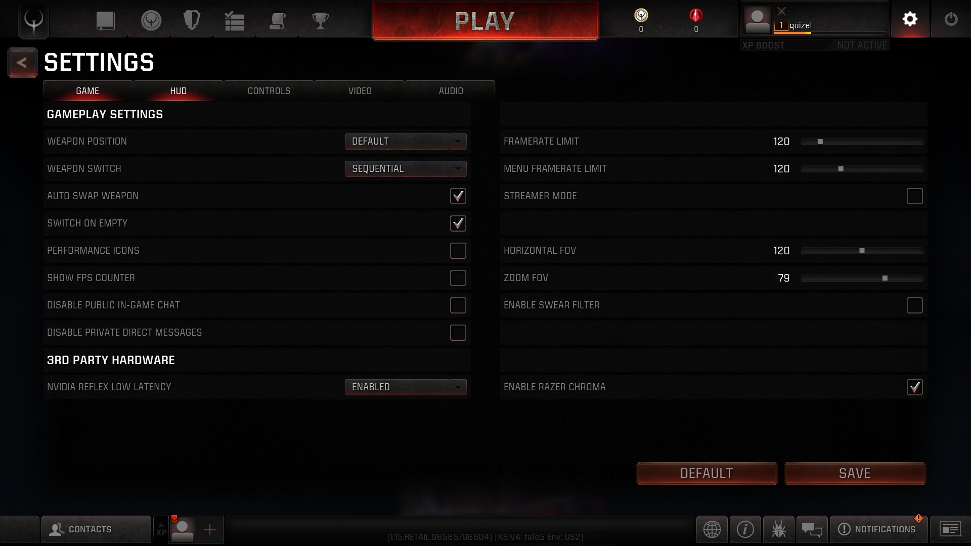 Quake Settings quake champions