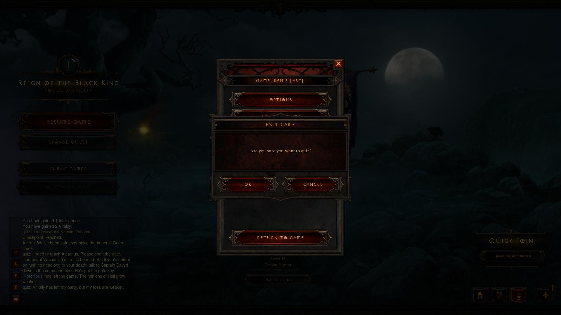 Diablo 3 Exit Game d3 screenshot