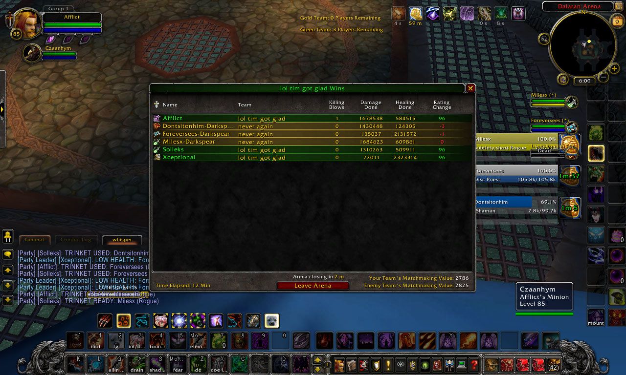 Afflict Dalaran Arena wow