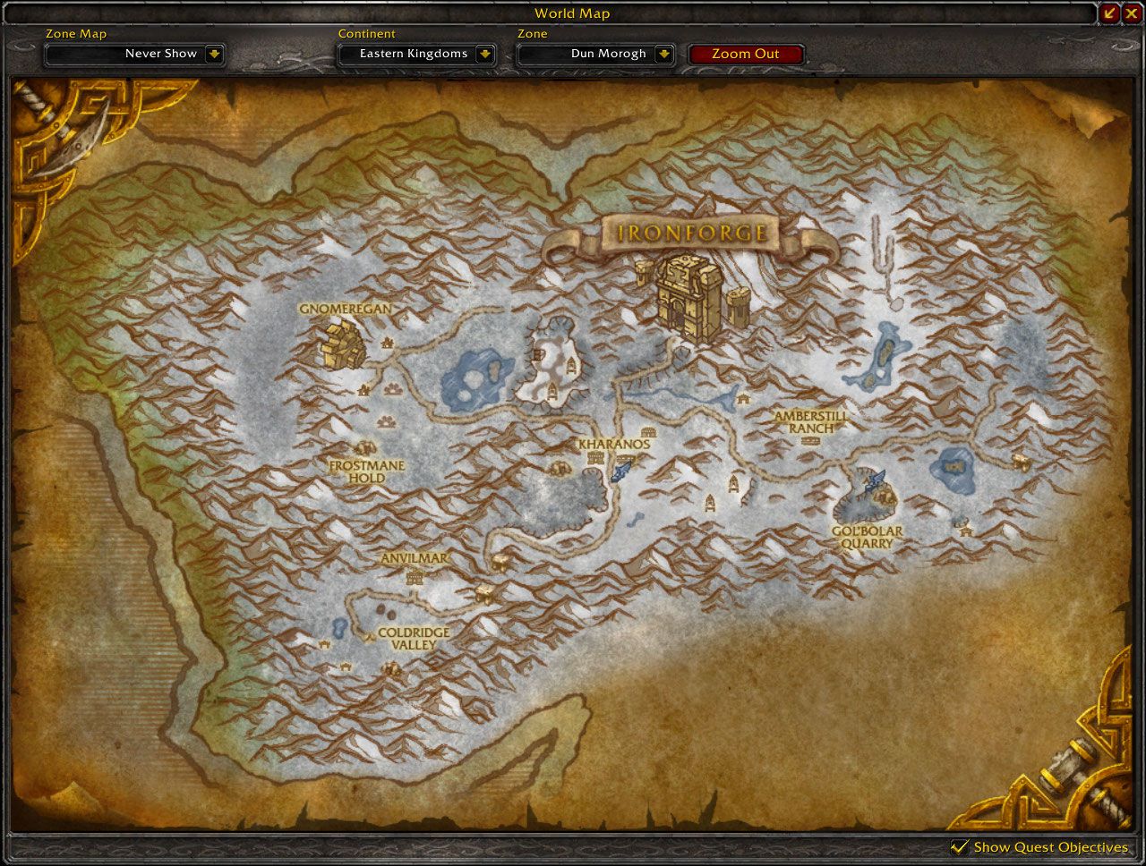 Dun Morogh Cataclysm map wow