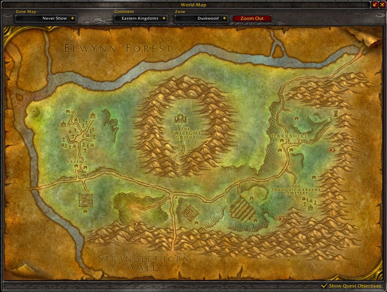 Duskwood map wow screenshot