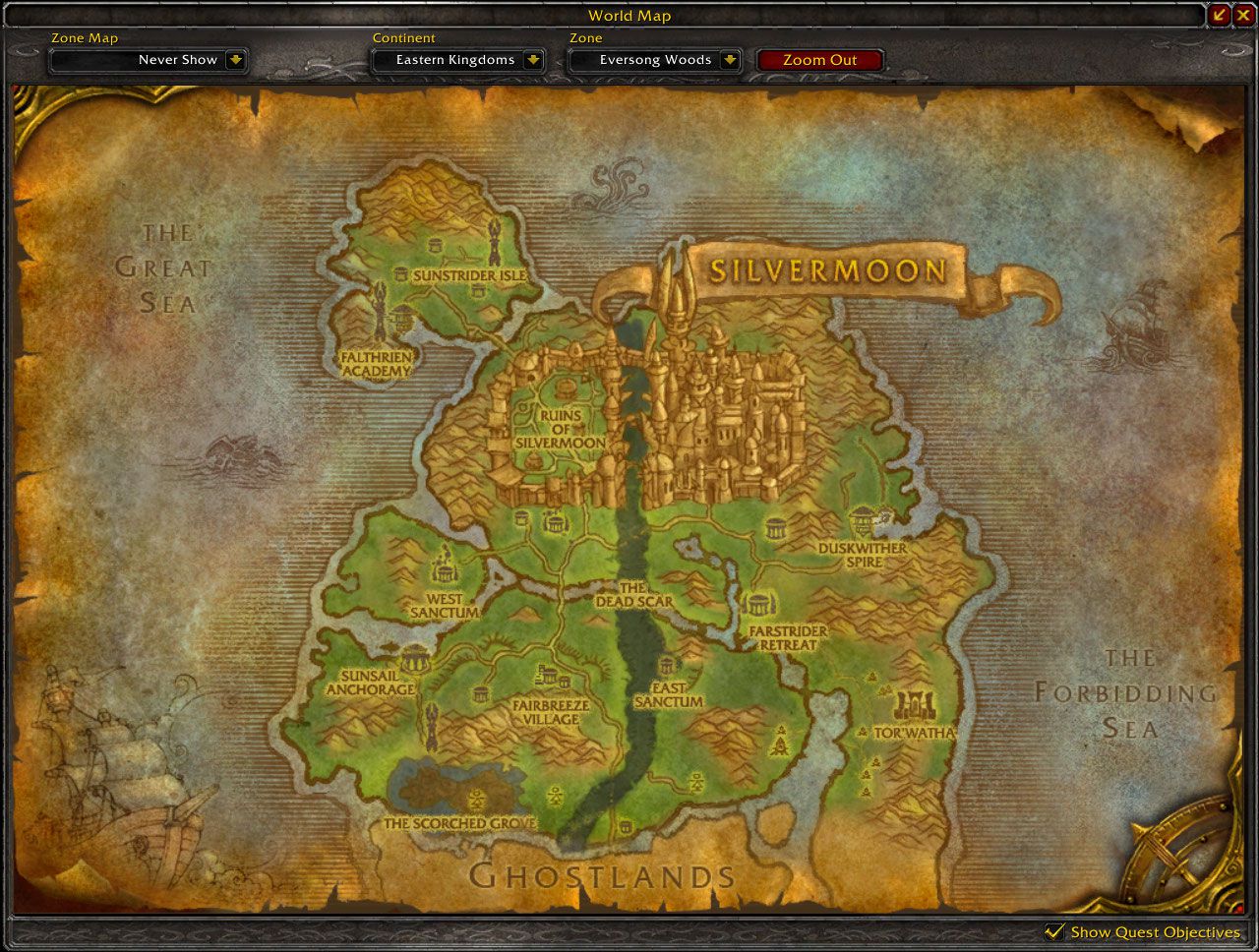 Eversong Woods map wow