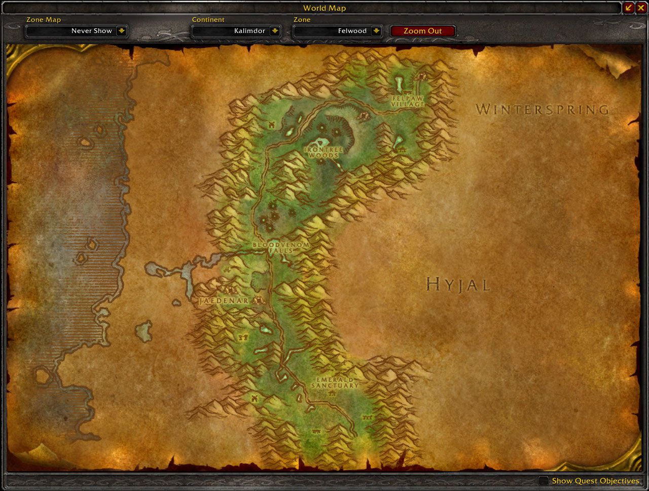 Felwood map wow