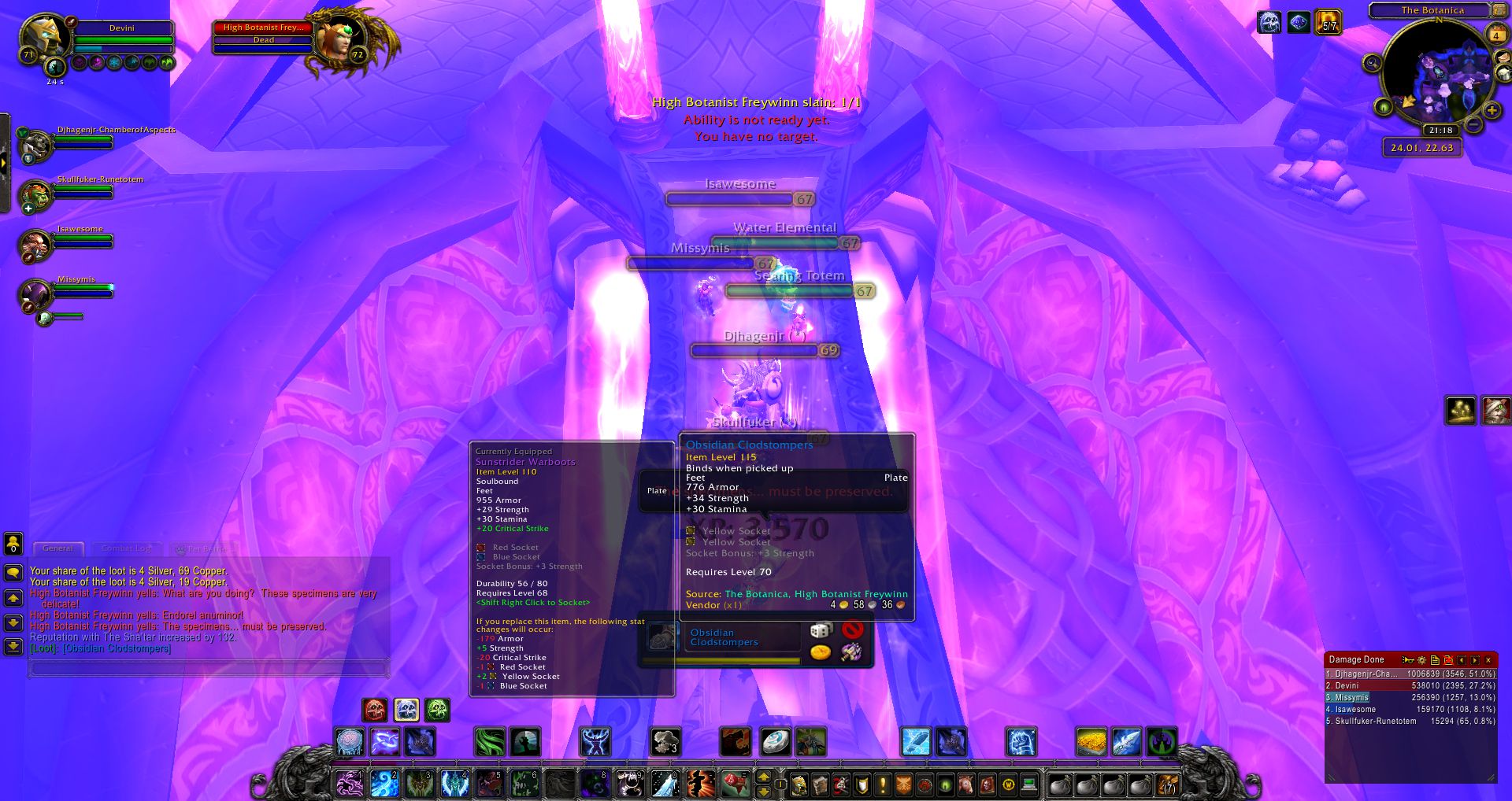 High Botanist Freywinn slain wow