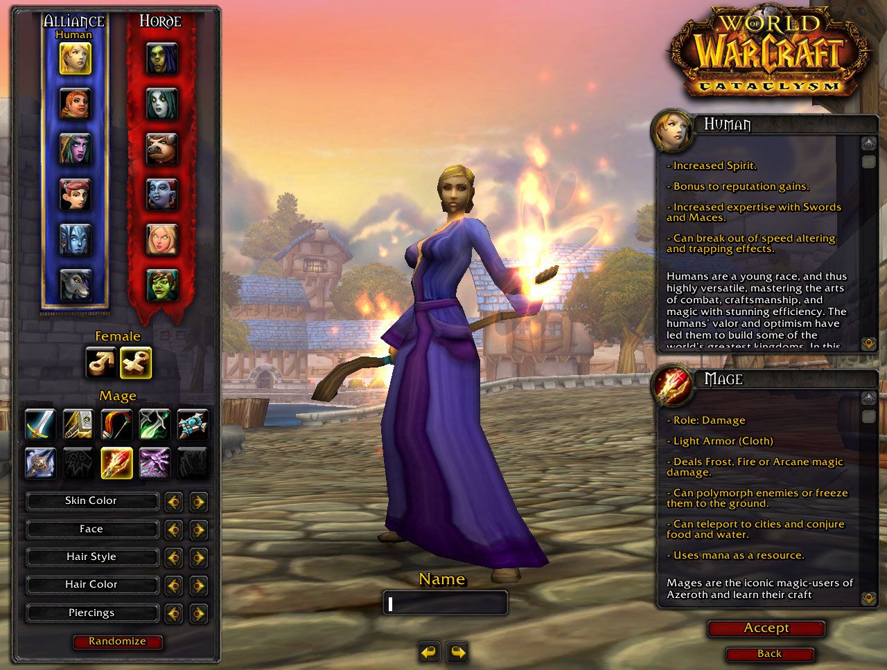 Human Mage wow