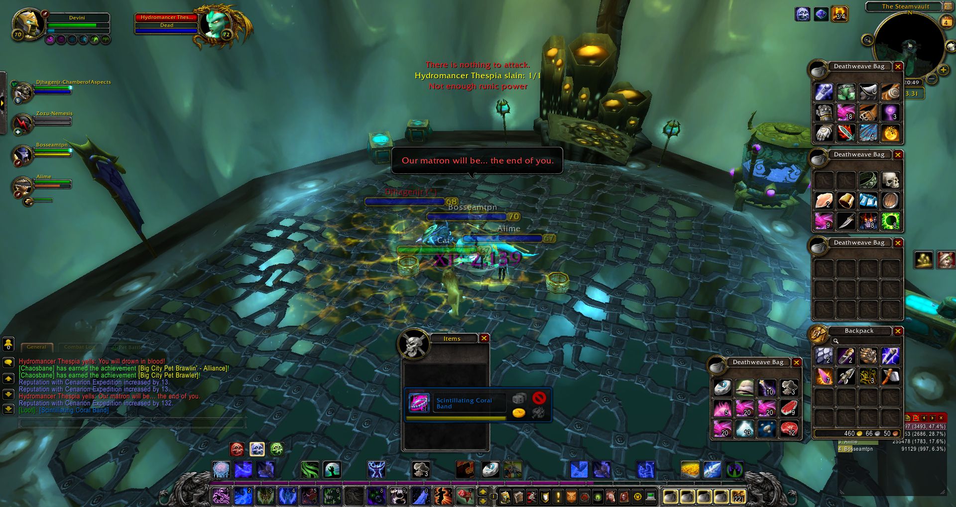 Hydromancer Thespia slain wow