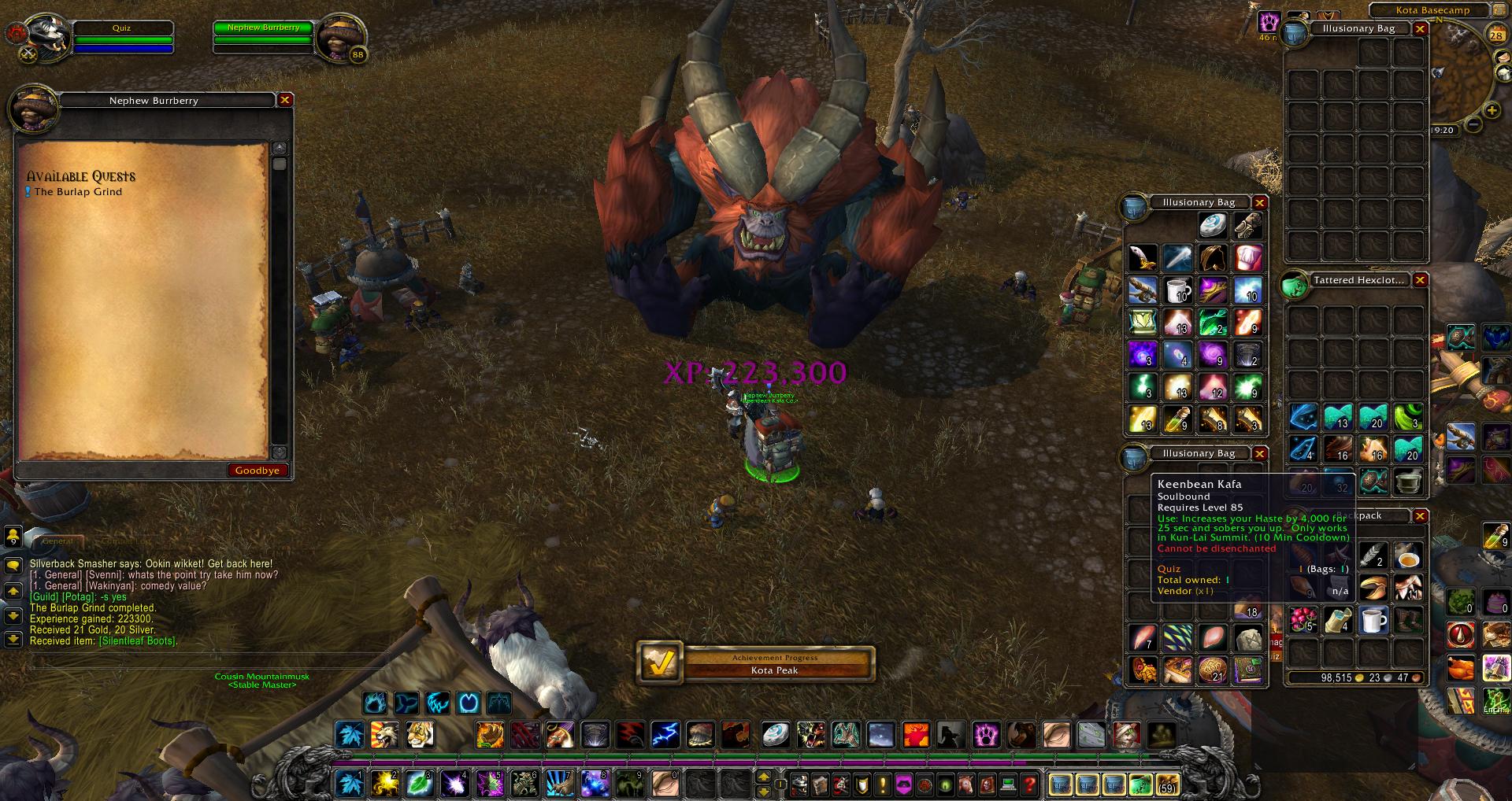 Kotea Peak achievement wow
