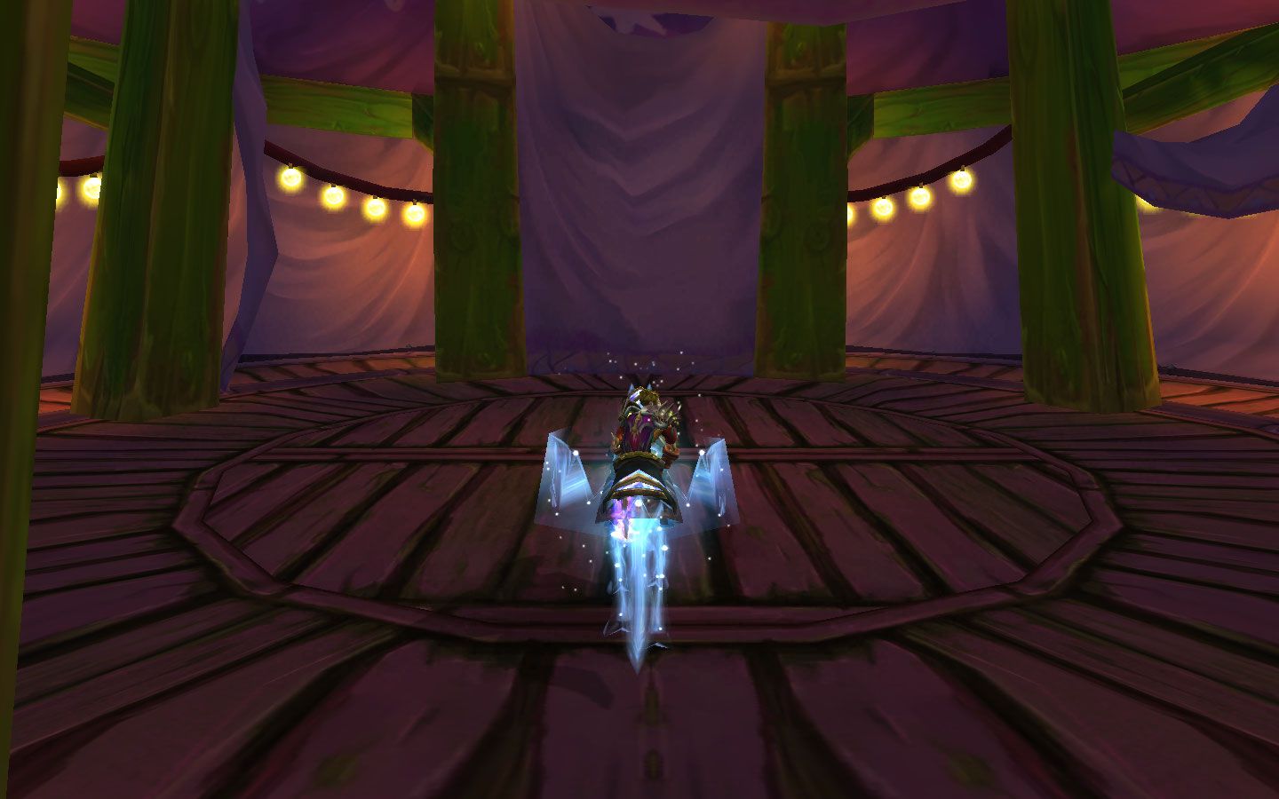 Me inside a tent in Darkmoon Faire wow