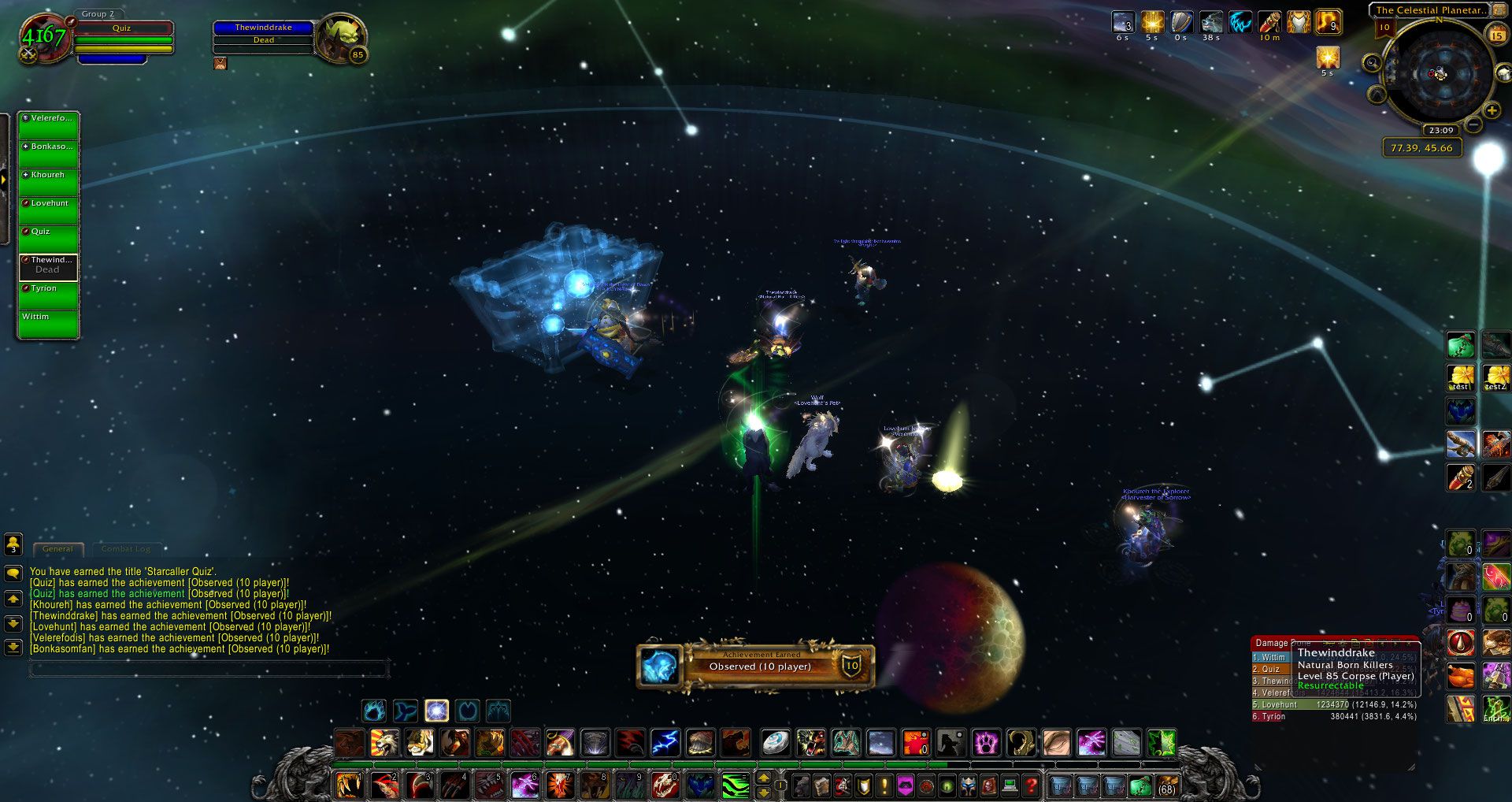 Observed wow achievement wow