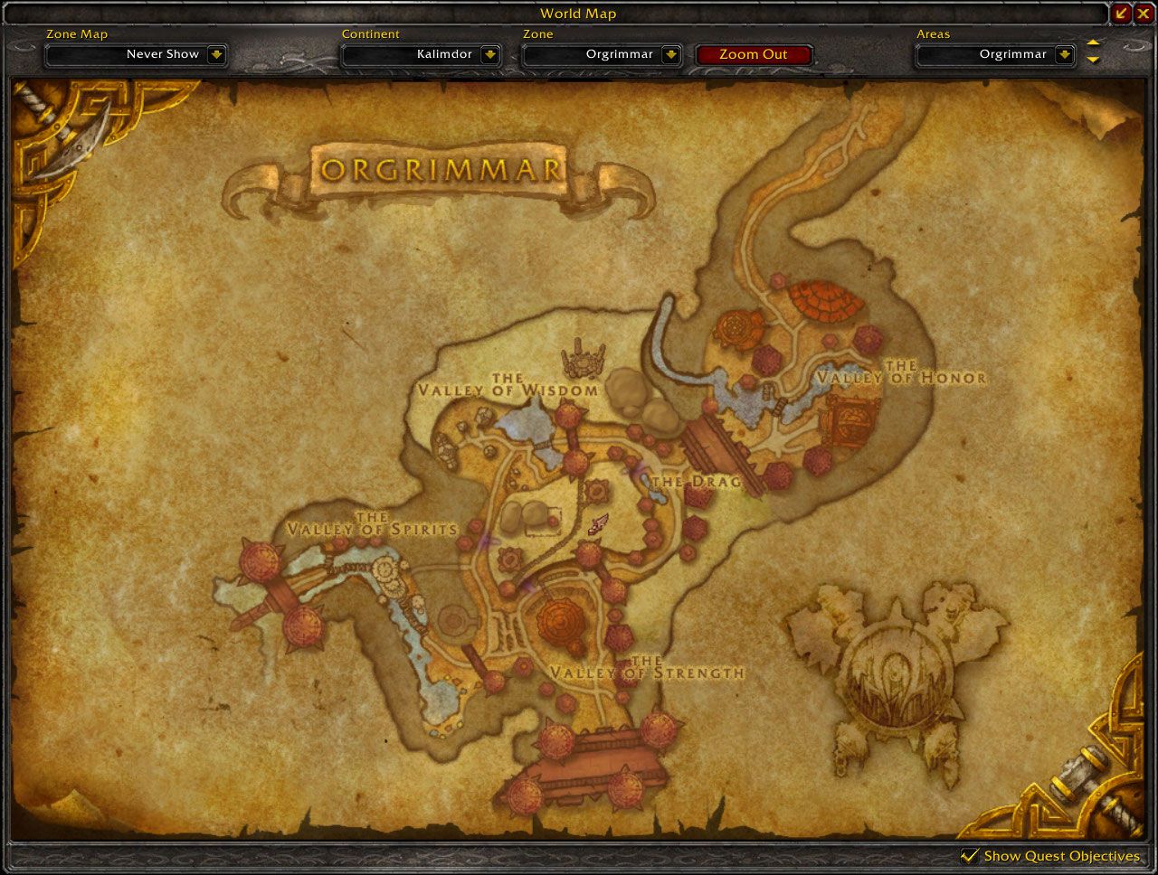 Orgrimmar Cataclysm map wow screenshot