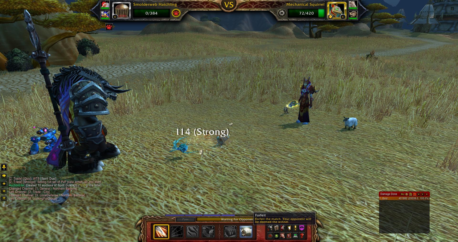 Pet battle match wow wow