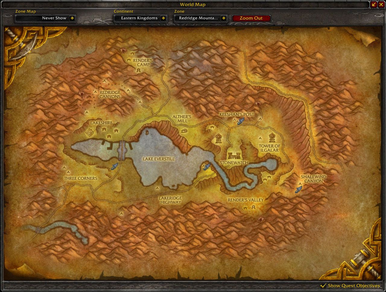 Redridge Cataclysm map wow screenshot