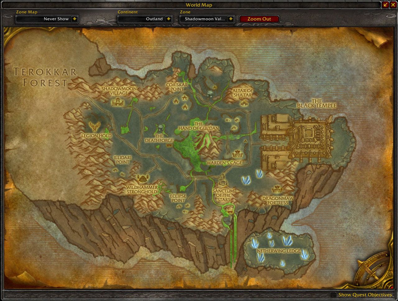Shadowmoon Valley map wow