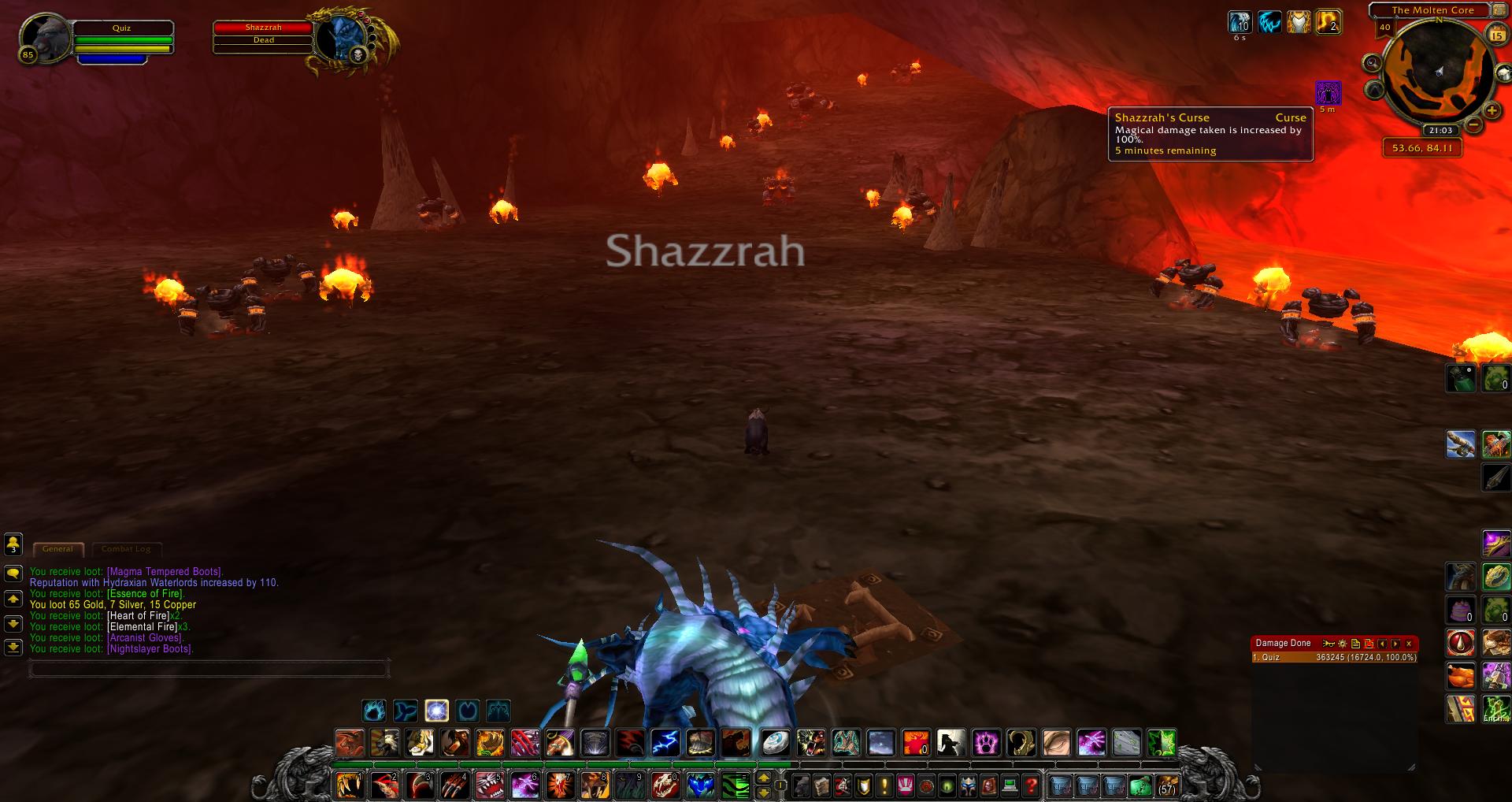 Shazzrah's Curse wow