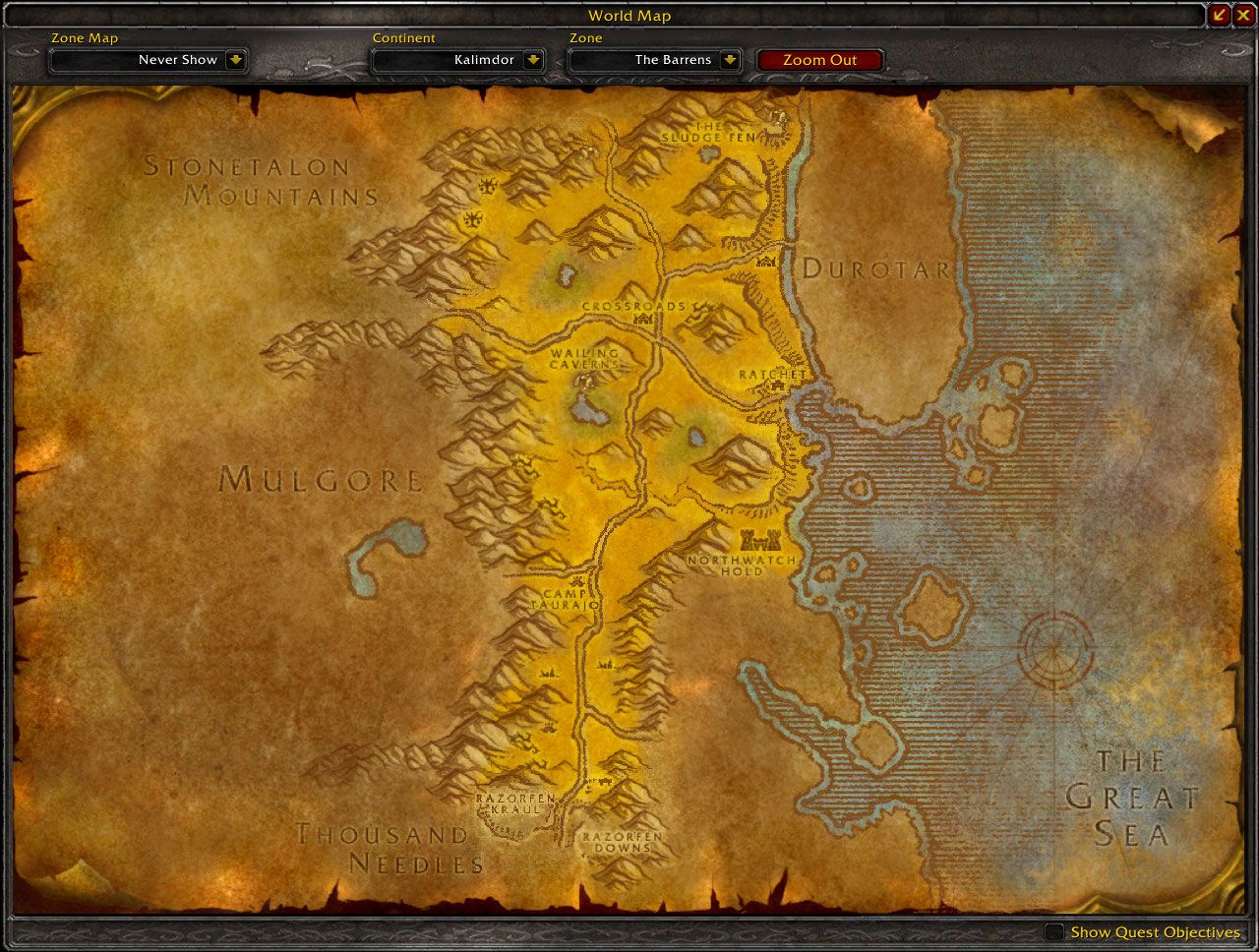 The Barrens map wow