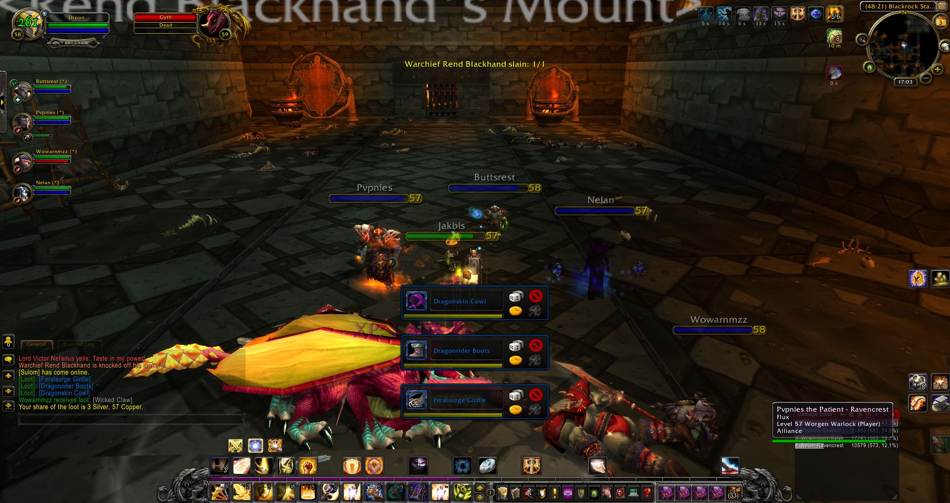 Warchief Rend Blackhand slain wow screenshot