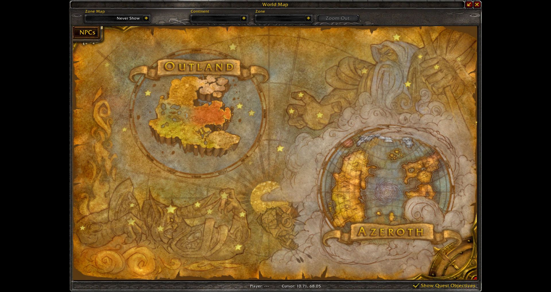 World map World of Warcraft wow