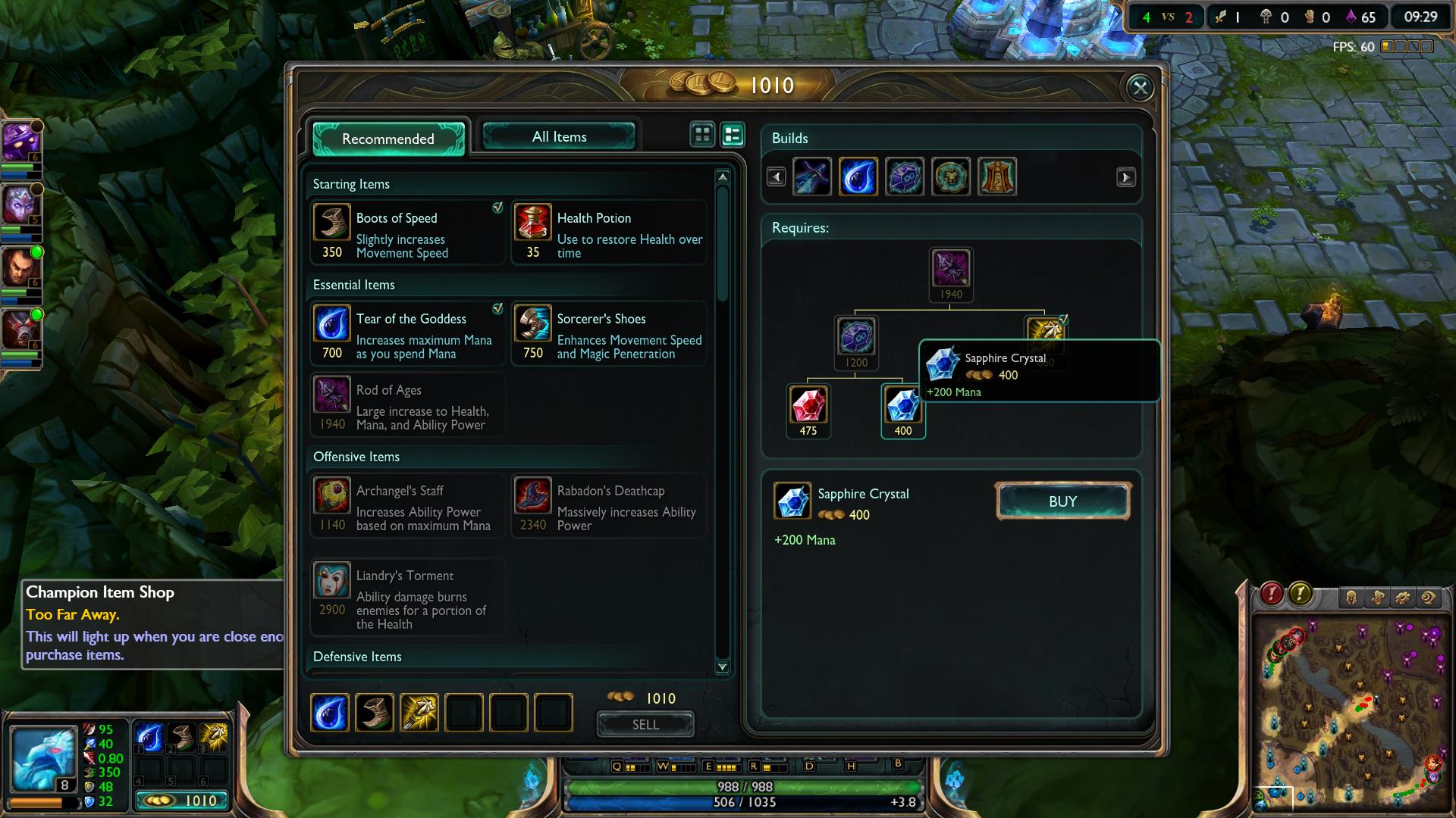lol Sapphire Crystal item lol